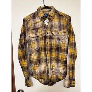 Boutique Plaid Flannel Button Up Long Sleeve Christmas Santa Baby NWT XS